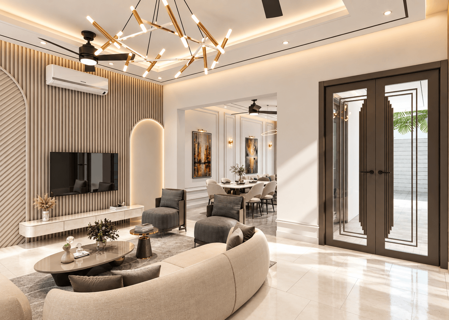 Contemporary luxury interior living space by Crafts By Elegance
