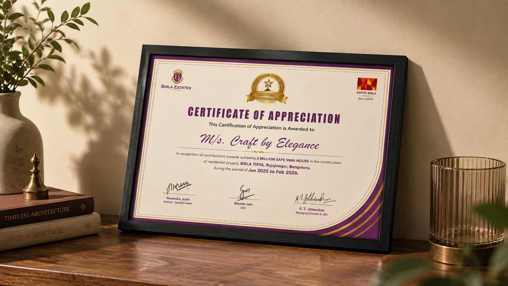 Certificate of Appreciation