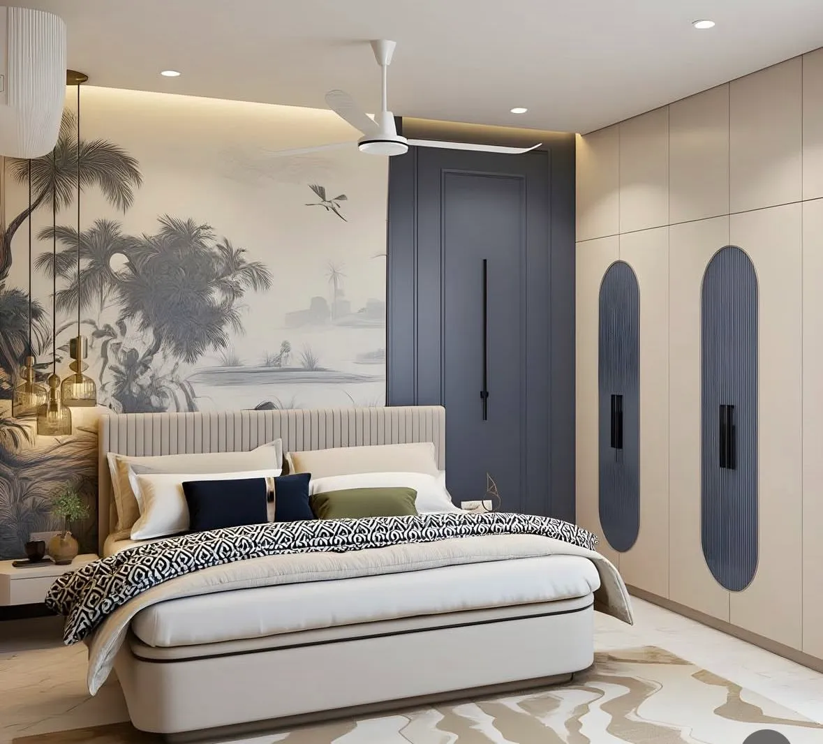 Bohemian Chic Master Suite with Cane & Brass Accents