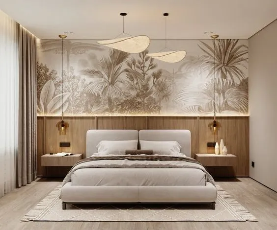 Sleek Industrial Loft Bedroom with Raw Wood & Metal Profiles
