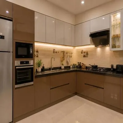 L-Shaped Scandi Kitchen with Breakfast Ledge