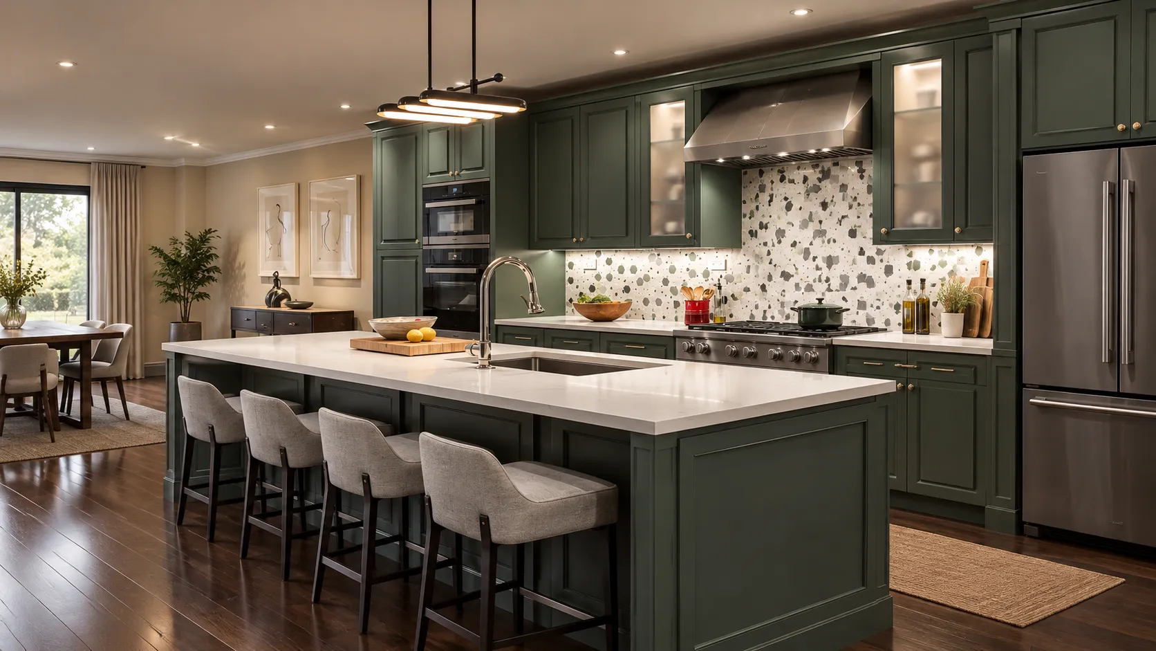Open Concept Modular Kitchen with Breakfast Island